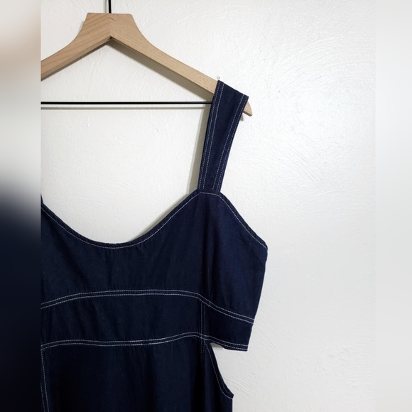 Anthropologie Aureta Studio Corset Denim Cutout Dress In Denim Blue Size XL NWT - Picture 10 of 12